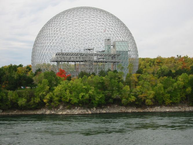 Cúpulas geodésicas, Richard Buckminster Fuller, 1967, Biosphere de Montreal, Ile Sainte-Helene, Montreal, ©Cad-projects.org