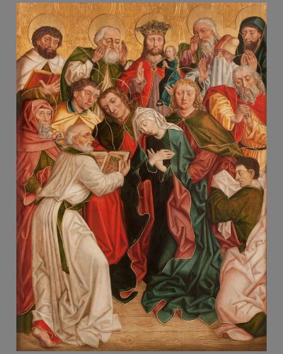 La muerte de la Virgen, Maestro del Altar de Eggelsberg, 1481, Galería Mullany Fine Art, Londres, ©Mullanyfineart.com